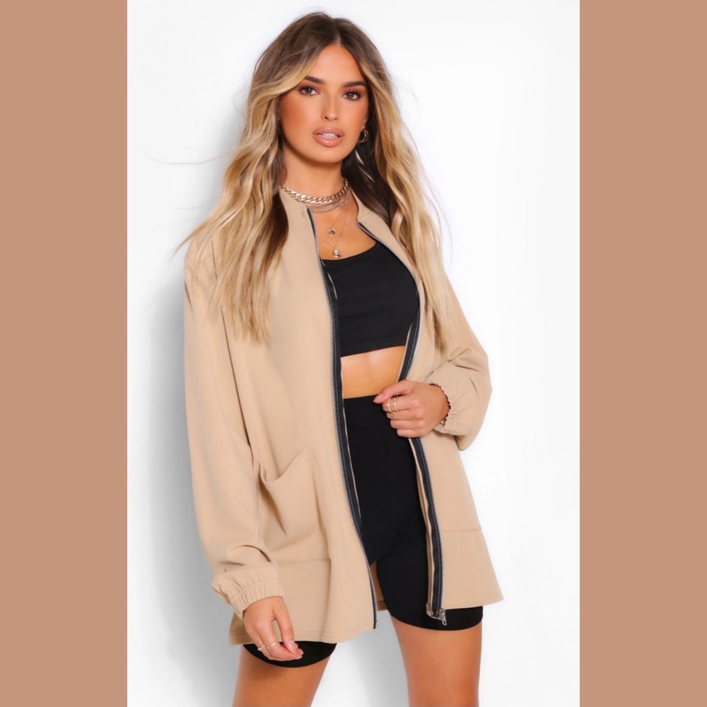Boohoo Oversized Bomber Jacket